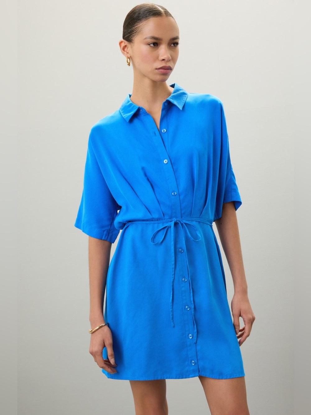 Thakoon x RTR Tie Waist Mini Shirt Dress